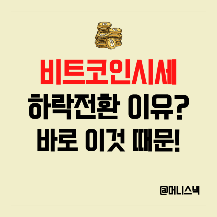 비트코인 시세 하락 전환한 이유가 뭘까?