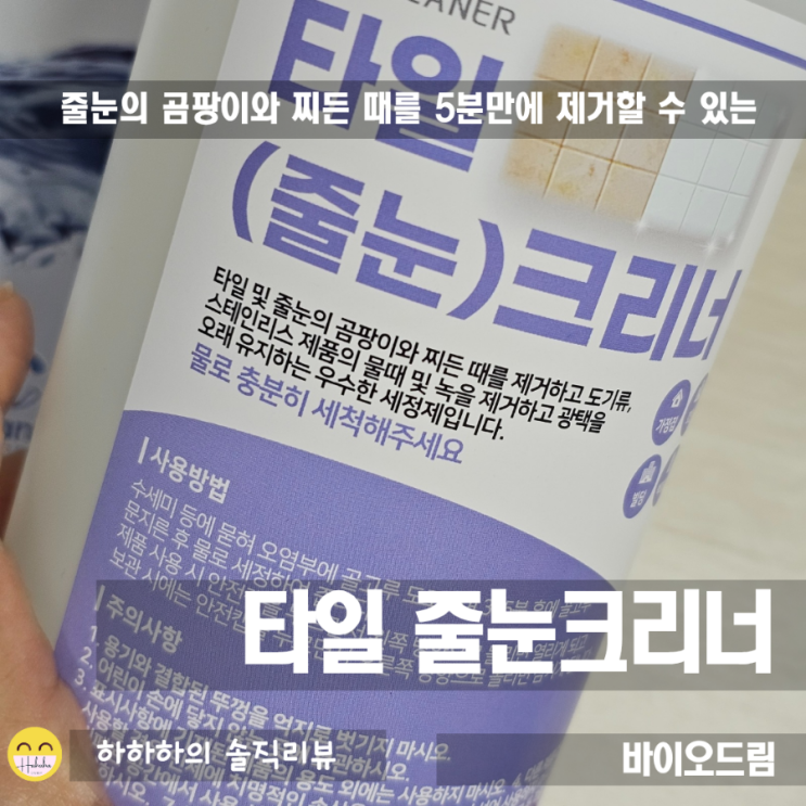  여름 자주 생기는 욕실곰팡이 타일클리너, 바이오드림 줄눈세정제로