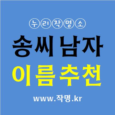  송씨 남자이름 추천 1탄(1000개 이름추천) 전화작명