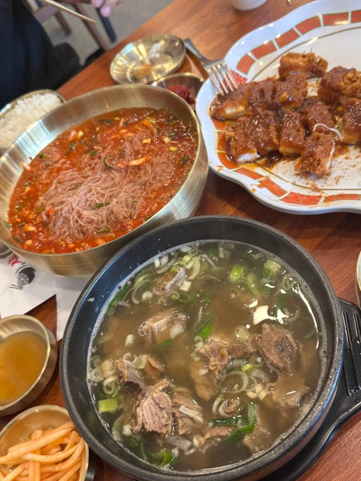  속초 대포항 갈비탕 수제돈까스 맛집 신비면옥 아침식사