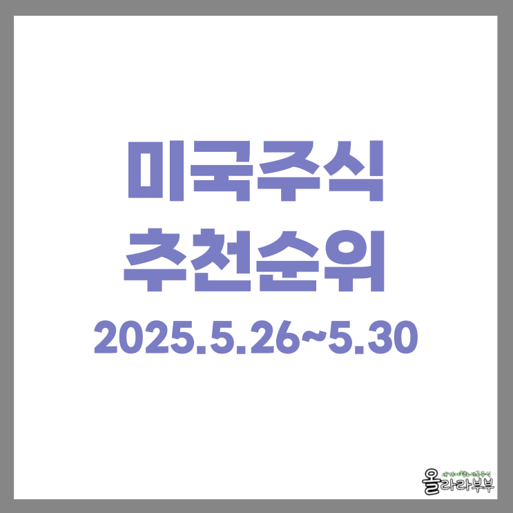  지금 매수하는 미국주식 추천 시총순위