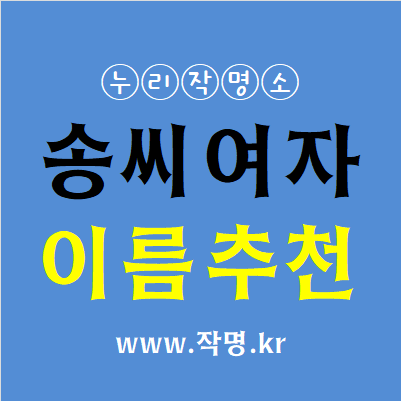  송씨 여자이름 추천 1탄(1000개 이름추천) 전화개명