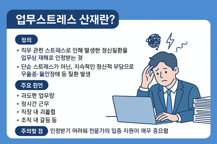  업무 스트레스로 인한 우울증 산재 인정 조건과 절차