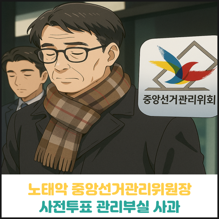 노태악 중앙선거관리위원장 사전투표 관리부실 사과 노태악 중앙선거관리위원장 사전투표 관리부실 사과