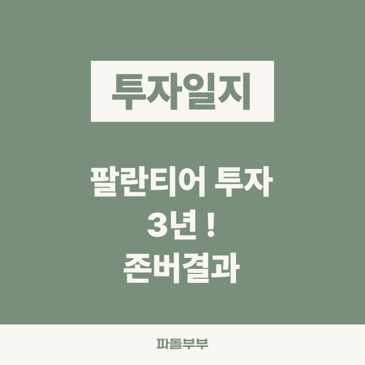  팔란티어 테크놀로지 주가 주식 3년 장기투자 존버 결과 계좌 인증