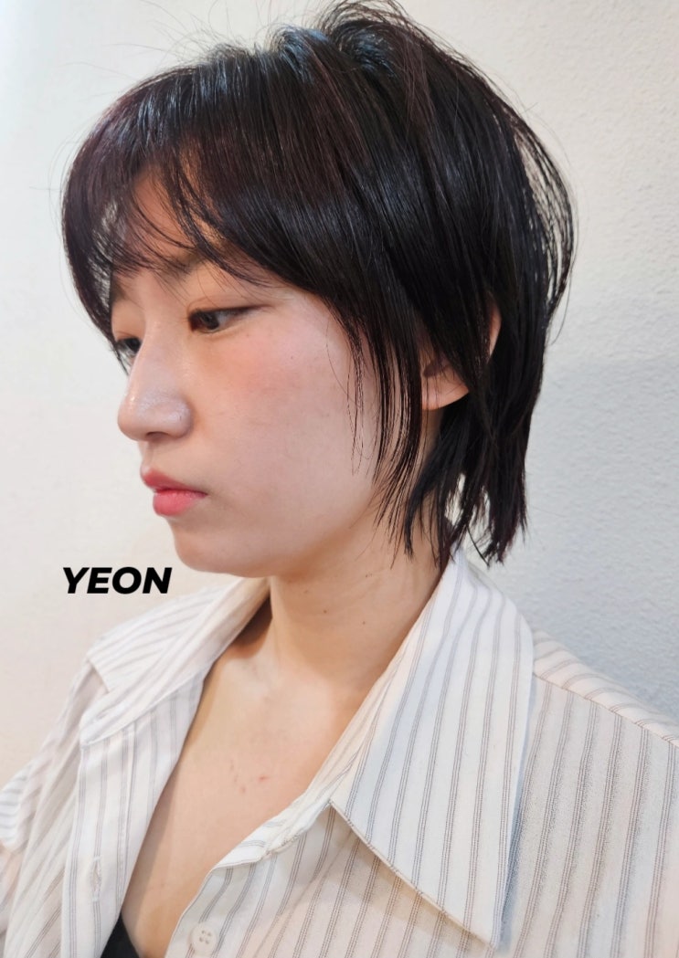  송파 단발 레이어드 솜브레 핑크레드 연디자이너