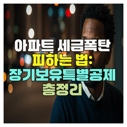  아파트 세금폭탄 피하는 법 장기보유특별공제 총정리