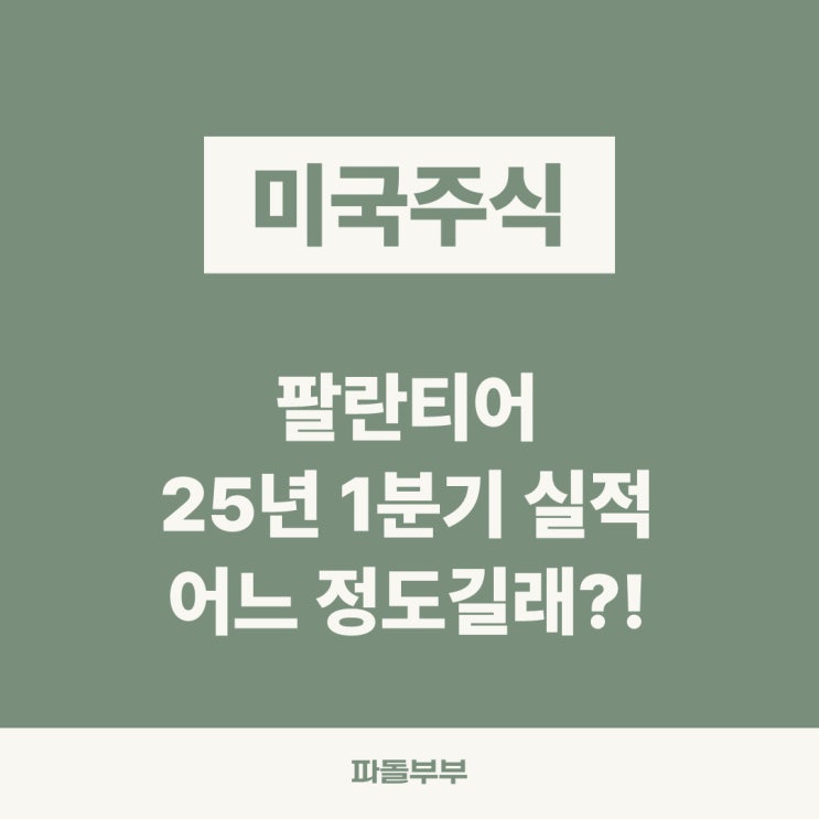  팔란티어 2025년 1분기 어닝 실적 발표 분석