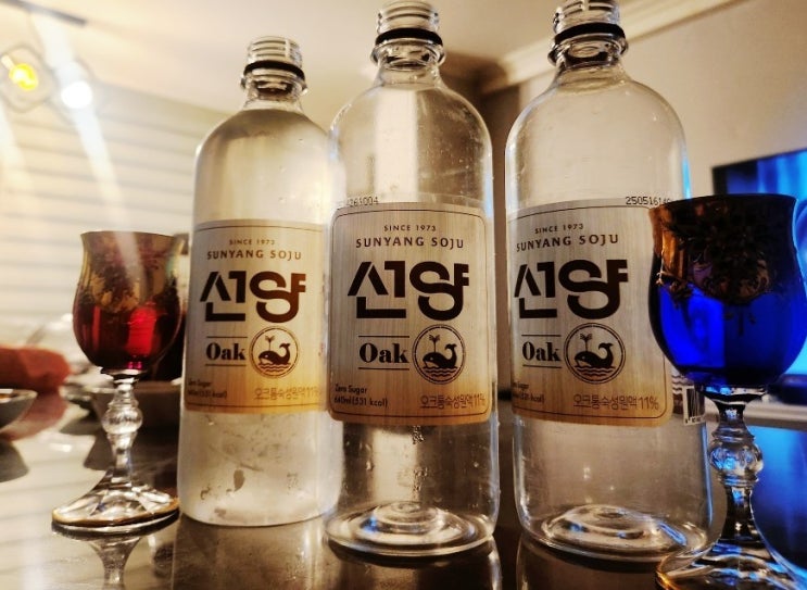  선양 오크 소주로 마무리하는 일요일 저녁의 여유