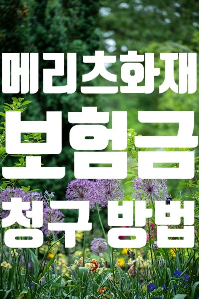 청구안내1. 메리츠화재 보험금 청구방법
