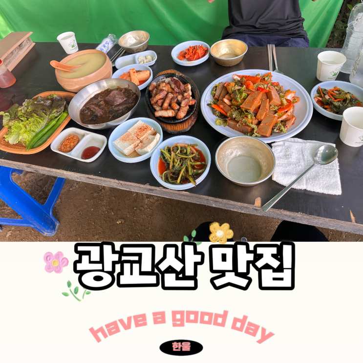  수원 광교산 등산 후 광교헌농원 방문후기. 내돈내산 도토리묵 동동주 바베큐 맛집 주차편함