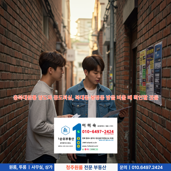  충북대원룸 양도와 중도퇴실, 복대동·봉명동 방을 비울 때 확인할 것들