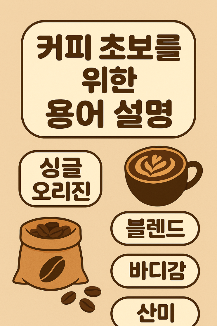  커피 초보를 위한 용어 설명 (싱글 오리진, 블렌드, 바디감, 산미 등)