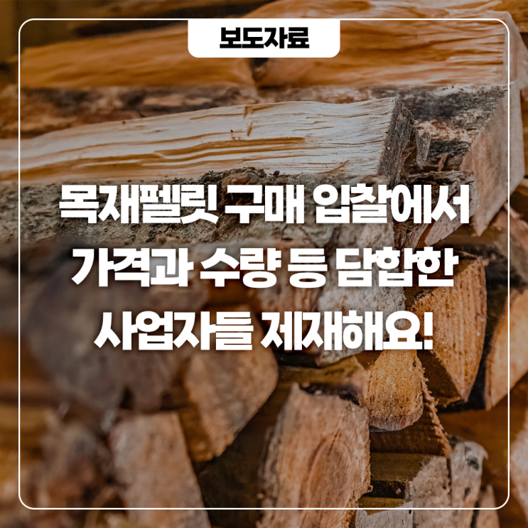 발전사가 발주한 목재펠릿 구매 <b>입찰</b>에서 <b>담합</b>한 회사 제재해요