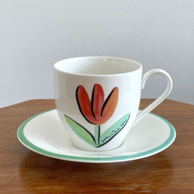  Kosta boda 코스타보다 튤립 Tulipa 티컵 세트 (코랄)