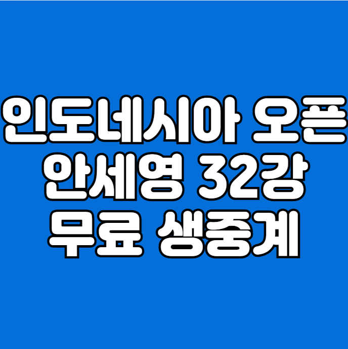 <b>인도네시아 오픈</b> 중계 방송 2025년 6월 3일 32강 <b>16강</b> <b>안세영</b>... 