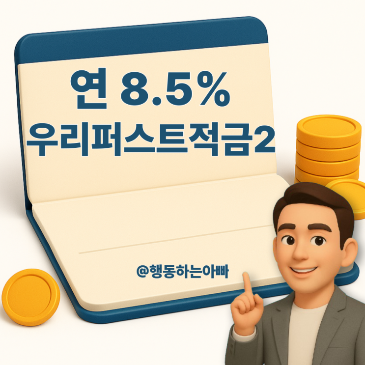  최고 연 8.5% 9개월 만기 우리은행 '우리 퍼스트 적금 2' 신규고객이라면 바로 가입하세요~ 선착순!