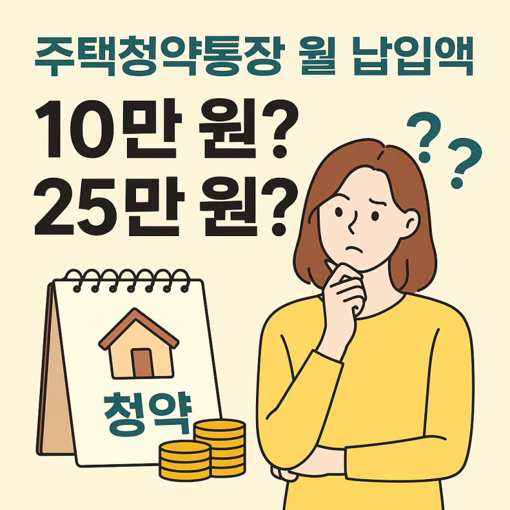  10만원 vs 25만원, 청약통장 선택법