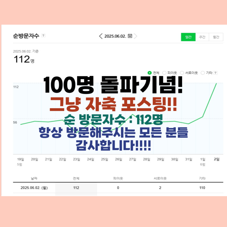 [일상] 시간을 쪼개서 하는 뿌듯한 네이버블로그! 방문자100돌파 너무 감사해요!!