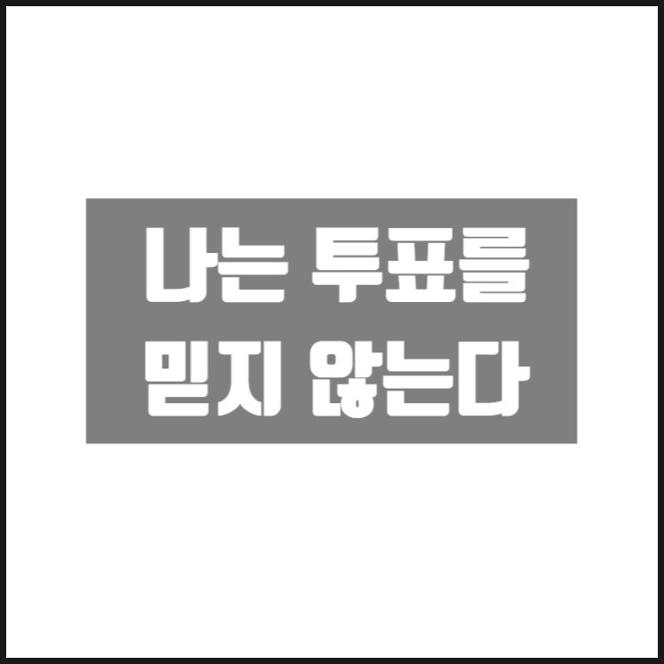 나는 투표를 믿지 않는다 나는 투표를 믿지 않는다