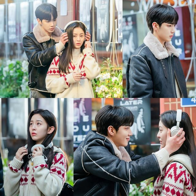 ‘애틋 눈빛 VS 눈물 그렁’ 하유준-박지후, 애절한 헤드폰 재회 (사계의 봄)