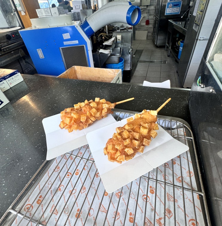  인제방향 홍천휴게소 쌀떡볶이 감자핫도그