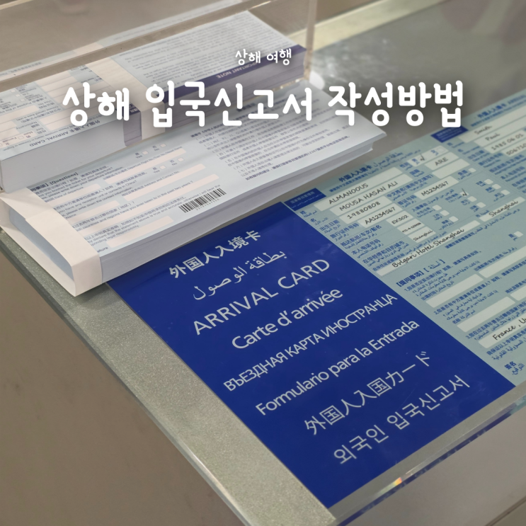  중국 상해여행 푸동공항 입국신고서 작성방법 & 입국심사 후기