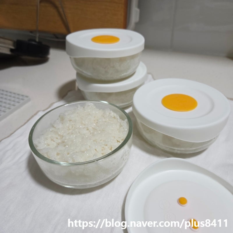간편한 냉동밥 보관용기 유리 전자렌지 밥용기 소분용기