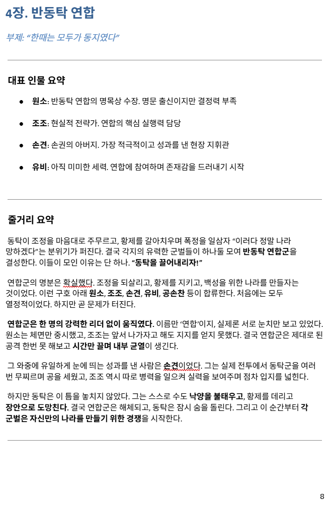  [삼국지 요약-연재] 4장. 반동탁 연합, 부제: “한때는 모두가 동지였다”