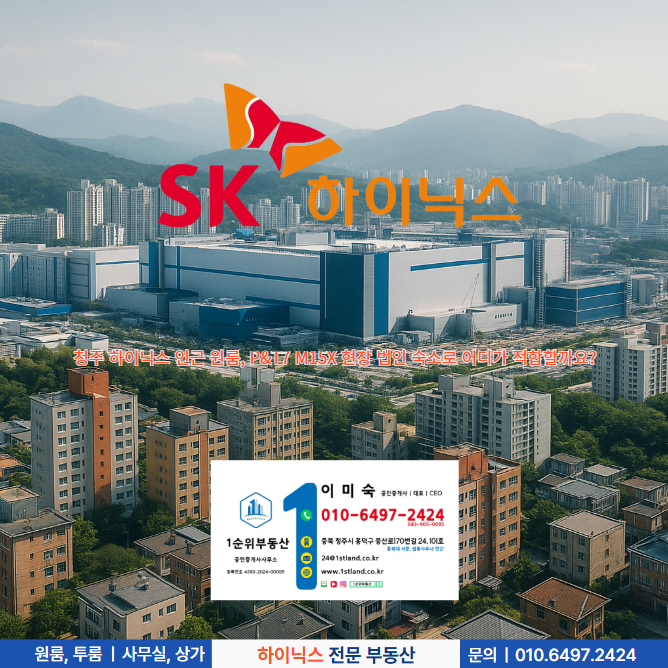  청주 하이닉스 인근 원룸, P&T7 M15X 현장 법인 숙소로 어디가 적합할까요?