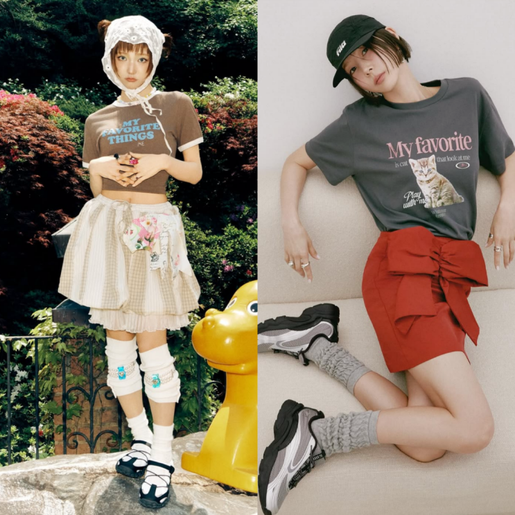  요즘 핫한 한소희 김나영 KiiiKiii 휠라 마이티셔츠 MY 반팔코디는?