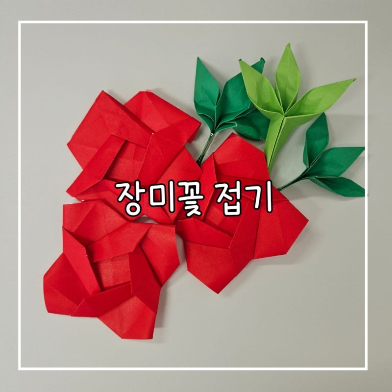 장미 접기 쉬운 색종이 접기 장미꽃 여름 종이접기 방법 빨간 장미꽃말