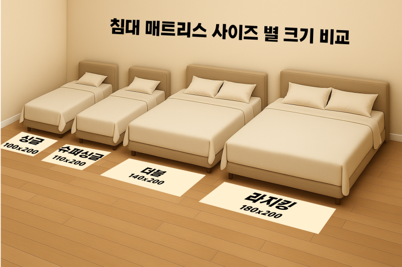 침대 사이즈 완전 정복: 싱글부터 킹까지, 내게 꼭 맞는 침대 찾기
