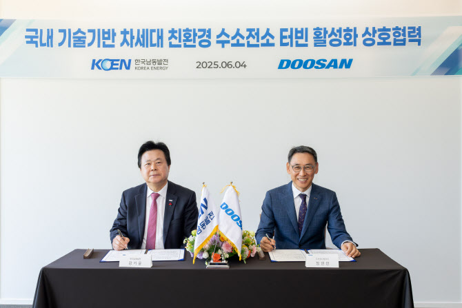 두산에너빌, 한국남동발전과 수소전소 터빈 활성화 MOU 두산에너빌, 한국남동발전과 수소전소 터빈 활성화 MOU