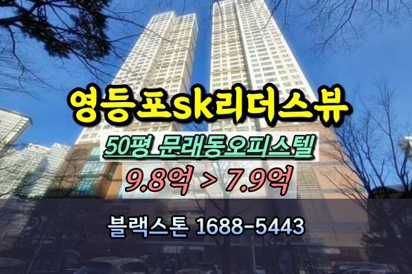  영등포sk리더스뷰 경매 50평 문래동오피스텔 고층