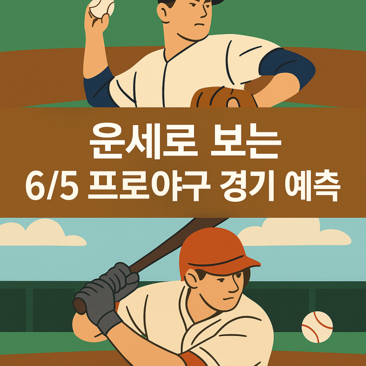 오늘 경기 이긴다? 6/5 프로야구, <b>감독</b> 운세로 예측해봤습니다