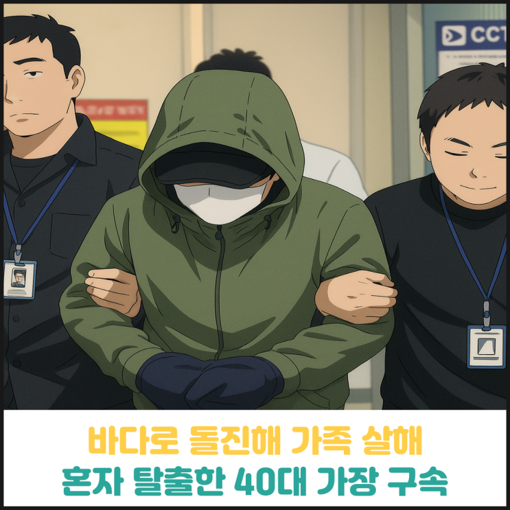 바다로 돌진해 가족 살해하고 혼자 탈출한 40대 가장 구속 바다로 돌진해 가족 살해하고 혼자 탈출한 40대 가장 구속
