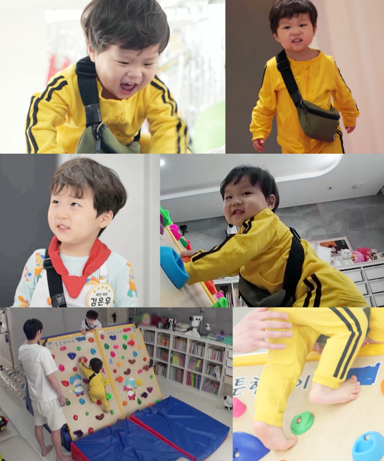 '슈돌' 24개월 정우, 보법 다른 생일선물 클라스 ‘초대형 클라이밍 보드’에 입이 쩍!