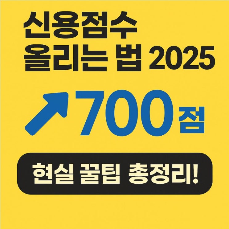  신용점수 올리는법 700점 넘기는 현실 꿀팁