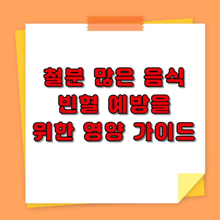  철분 많은 음식 정리 : 빈혈 예방을 위한 영양 가이드
