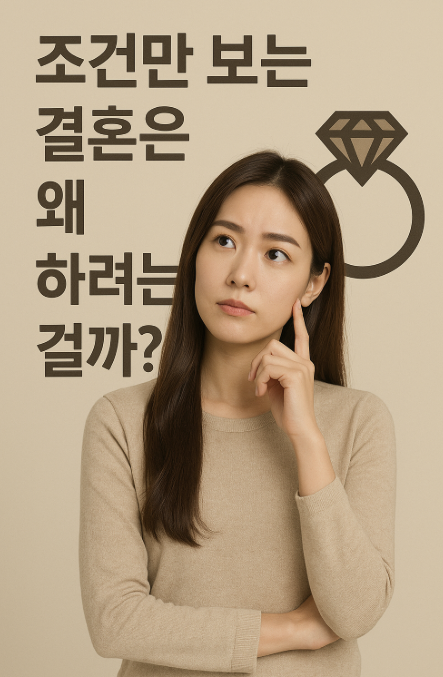   조건만 보는 결혼, 정말 행복할 수 있을까?