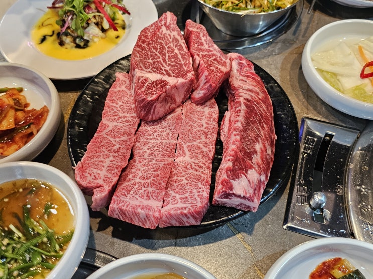  양재역소고기 잘하는 집, 토종한우뭉티기정육식당 실속코스 공개