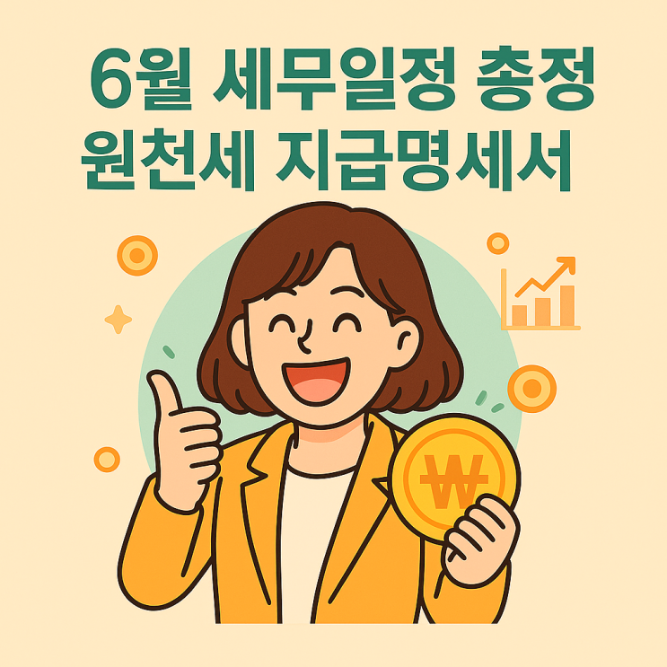 6월 세무일정 총정리! 원천세 지급명세서 놓쳤다면? 지금 확인!