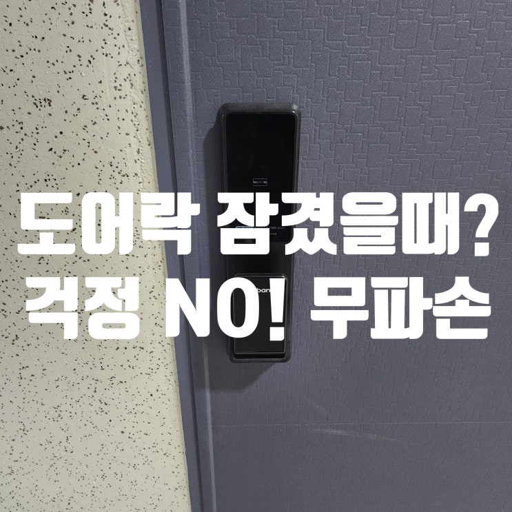  현관문 도어락 잠겼을때 안열릴때 걱정 NO! 도어락 무파손 파주열쇠 전문가가 해결!