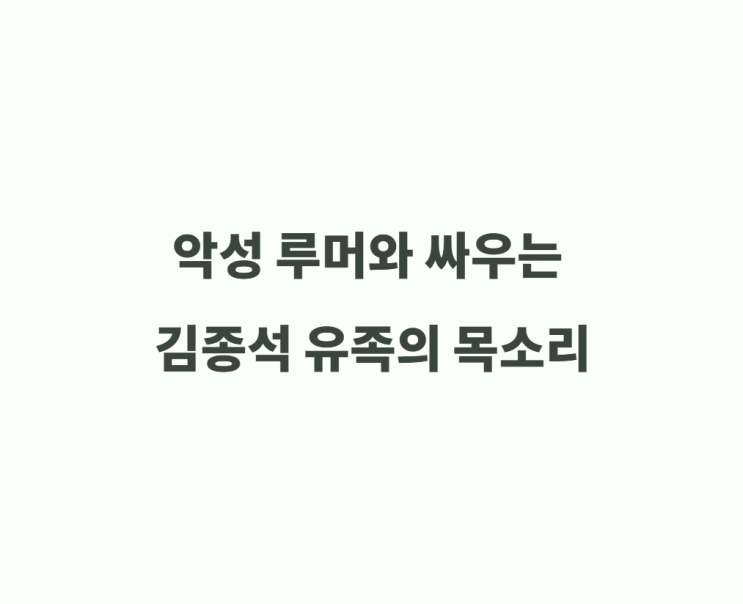 모델 <b>김종석</b> 사망 유족 악성 <b>루머</b>에 '녹취록 공개' 선언