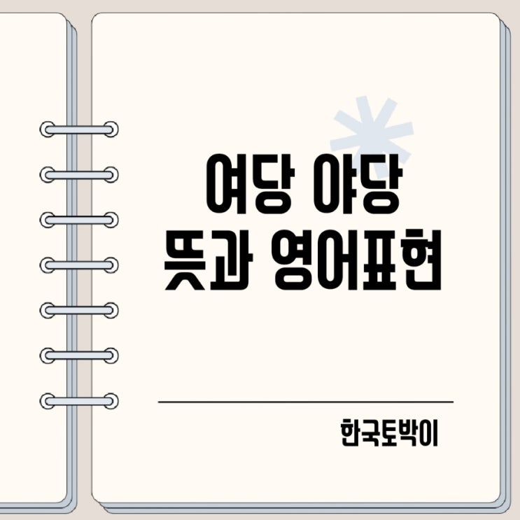  정당 여당 야당 뜻 차이 영어로