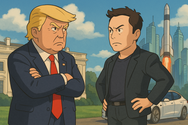 (갈등 원인분석) <b>머스크</b>,<b>트럼프</b>대통령과의 <b>관계악화</b>로 테슬라... 