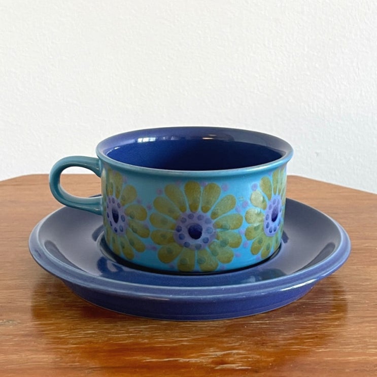  Arabia finland 아라비아핀란드 아홀라 Ahola 티컵 세트 (Turquoise lilac yellow)