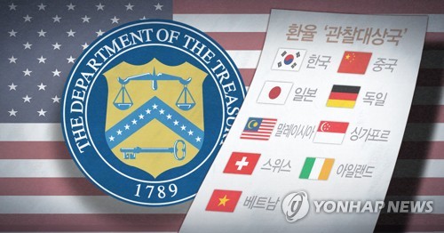미 재무부, 한국포함 9개국 다시 <b>환율 관찰 대상국 지정</b>! 내... 