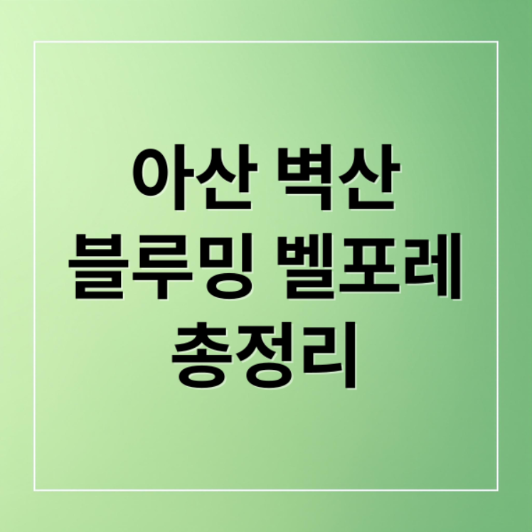 아산 신인동 벽산엔터프라이즈 민간임대아파트 10년 살아보고 내집마련